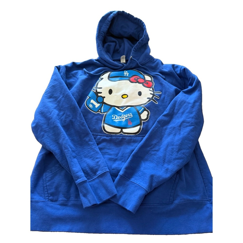 Los Angeles Dodgers Hello Kitty Hoodie LA Sanrio Sweatshirt Baseball Kawaii